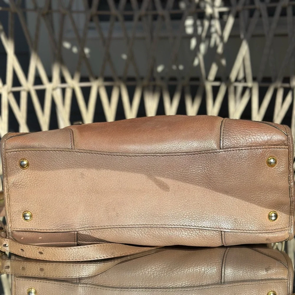 Prada Tan Leather Two-Way Bag - Picture 4 of 4